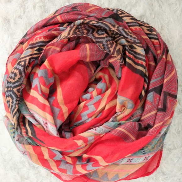 Southwestern Print Oversize Wrap Scarf - Picture 3 of 5